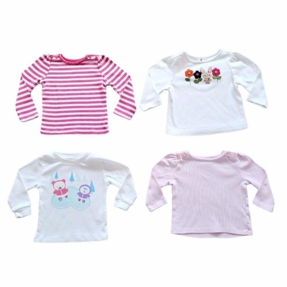 LOT 2 of Baby Girl Long Sleeve Shirts Size 6-12 Months